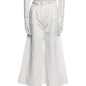 Merlette Wide Leg Cropped Pants White High Waist 6